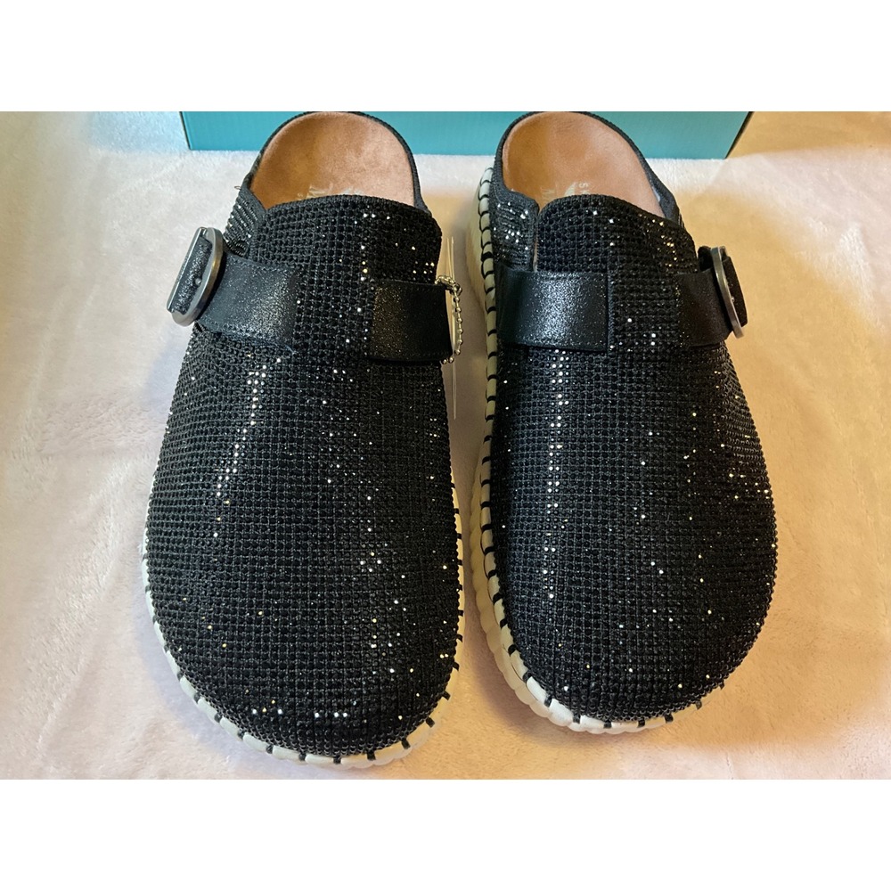 Skechers Martha Stewart Arch Fit City Catch Black Rhinestone Mules Clogs New 8.5 - Picture 2 of 4
